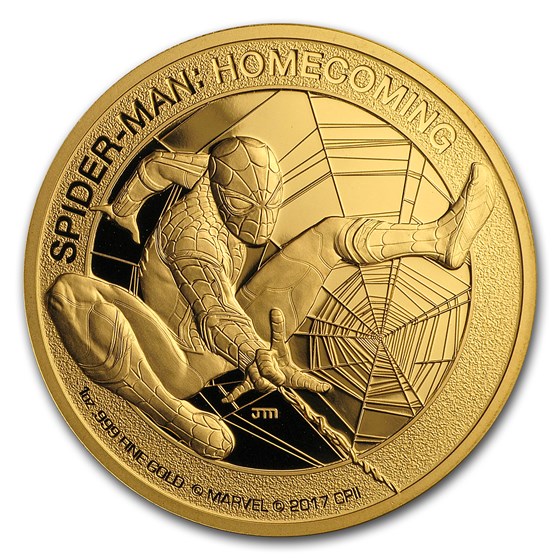 2017 1 oz Gold $200 Mercanti-Designed SPIDERMAN™ Gem Proof 2017 1 oz Gold $200 Mercanti-Designed SPIDERMAN™ Gem Proof